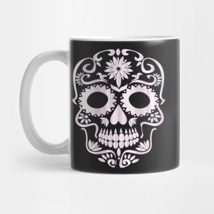 White Day of the Dead Sugar Skull Head Mug